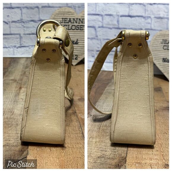 Enid Collins Humdinger Hummingbird Flowers Jeweled Canvas Bag Purse *flaws* - Picture 8 of 13